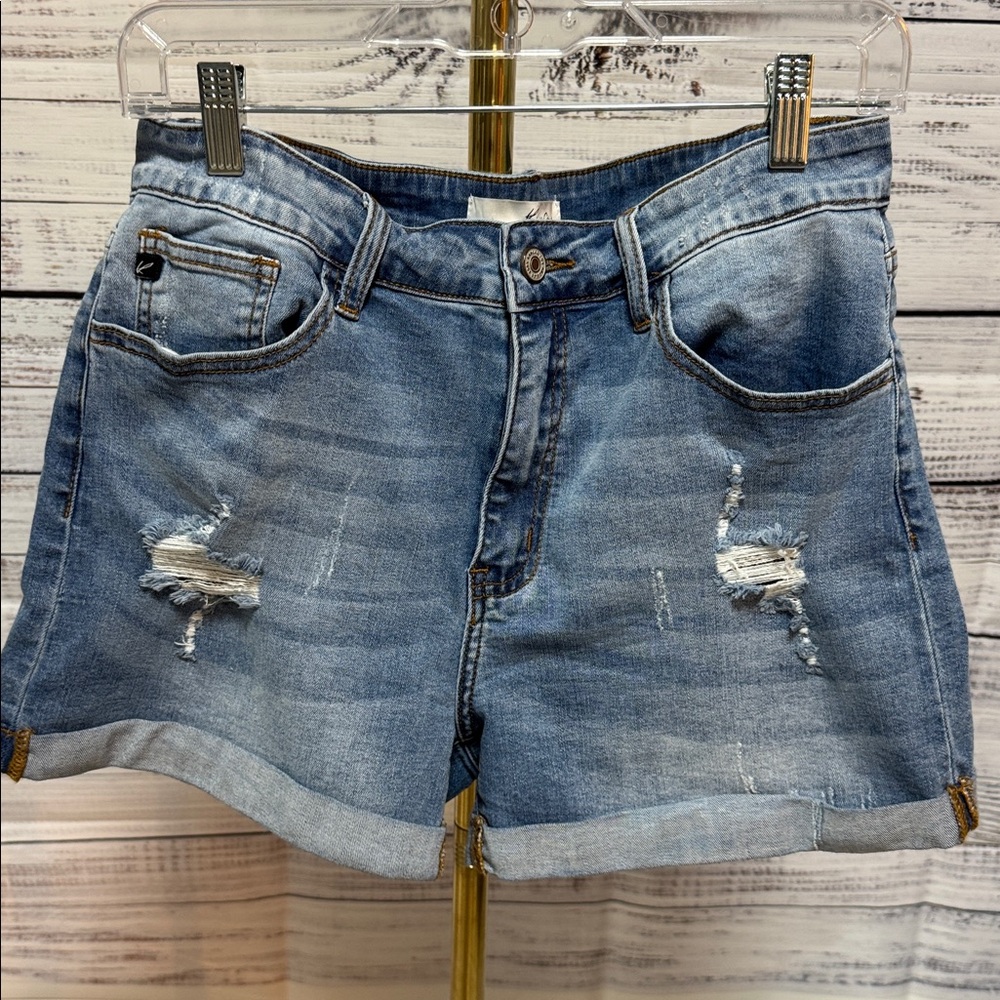 KanCan Light Blue Distressed Jean Shorts